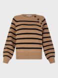 Gerard Darel Jenna Stripe Wool Jumper, Camel/Black