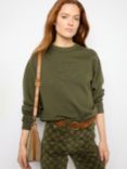 Gerard Darel Adrienne Logo Sweatshirt, Khaki