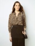 Gerard Darel Annelaure Leopard Print Shirt, Brown/Multi