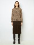 Gerard Darel Annelaure Leopard Print Shirt, Brown/Multi