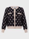 Gerard Darel Janka Boxy Print Cardigan, Black