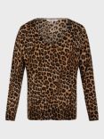 Gerard Darel Jinene Leopard Print Wool Jumper, Brown/Multi