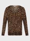 Gerard Darel Jinene Leopard Print Wool Jumper, Brown/Multi