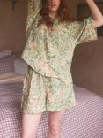 Piglet in Bed Morris & Co. Soft Sage Linen Pyjama Shorts, Multi