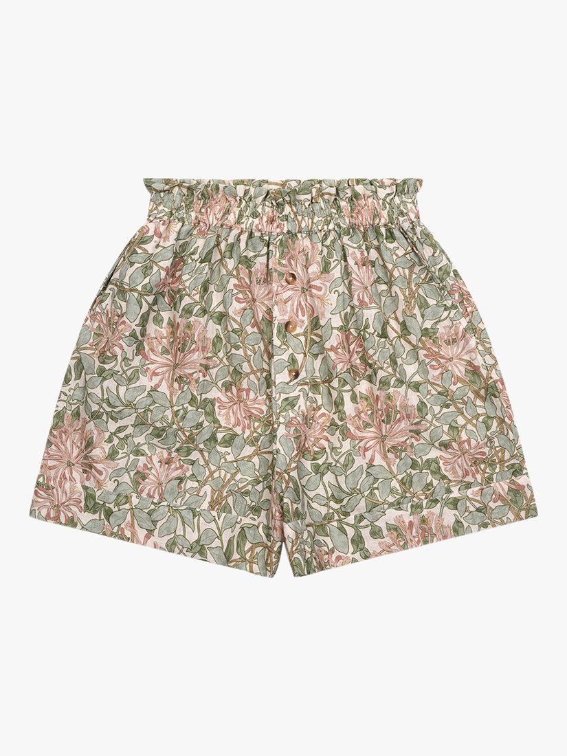 Piglet in Bed Morris & Co. Soft Sage Linen Pyjama Shorts, Multi, XS