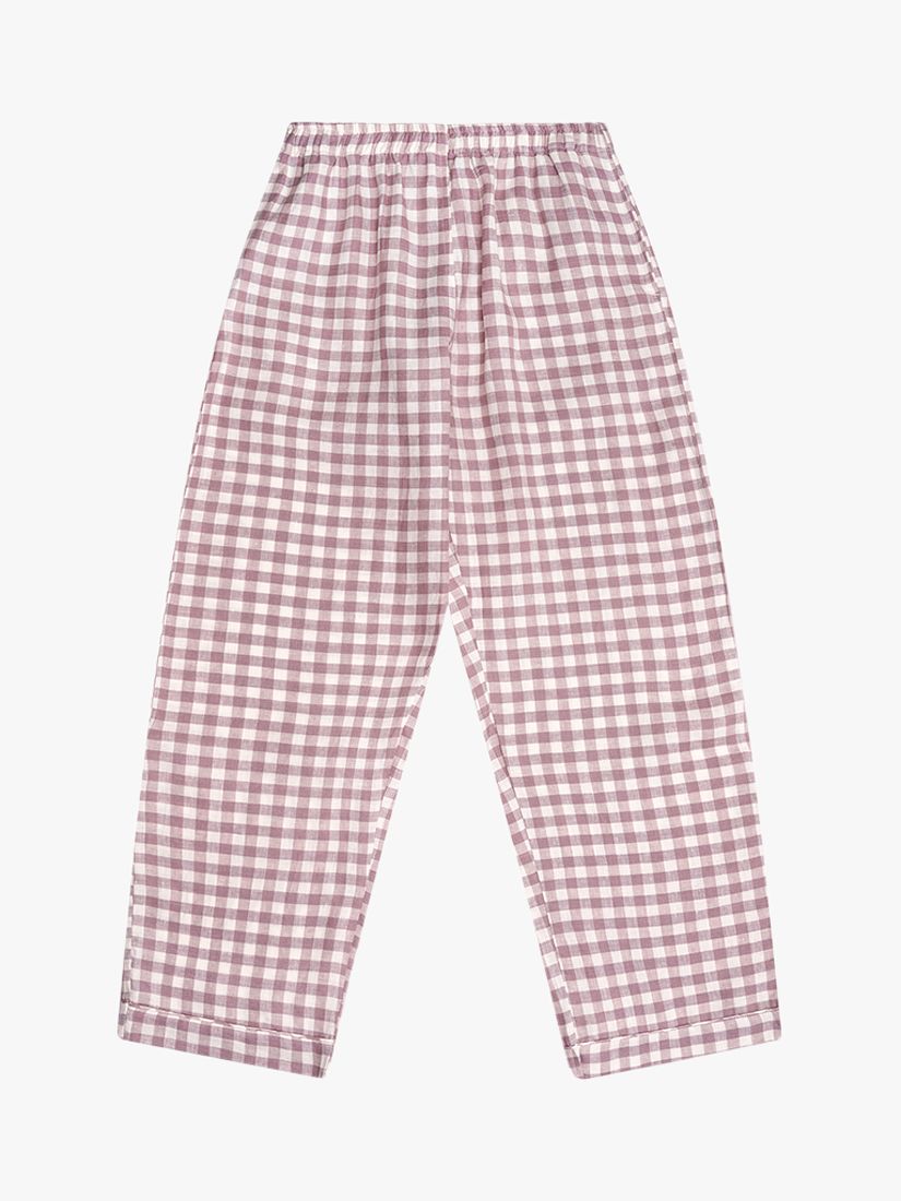 Piglet in Bed Linen Gingham Pyjama Trousers, Elderberry, XL