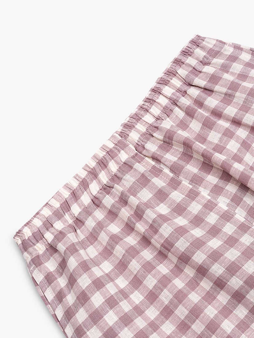 Piglet in Bed Linen Gingham Pyjama Trousers, Elderberry, XL