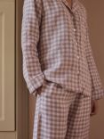 Piglet in Bed Linen Gingham Pyjama Trousers, Elderberry