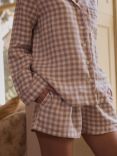 Piglet in Bed Linen Gingham Pyjama Shorts, Elderberry