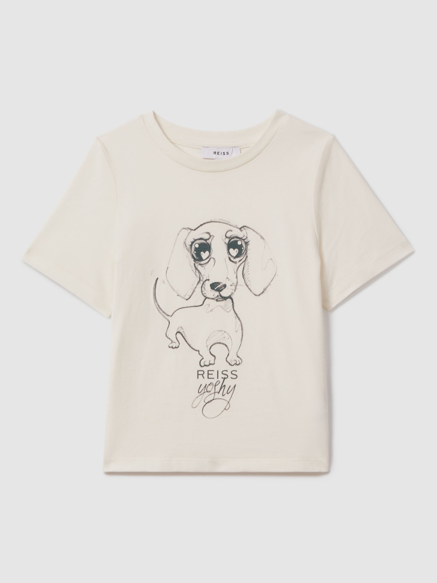 Reiss Kids' Yoshy Graphic T-Shirt, Ivory