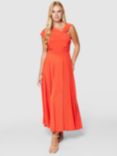 Closet London Asymmetric Pleated Dress, Orange