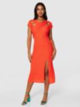 Closet London Rib Midi Dress, Orange