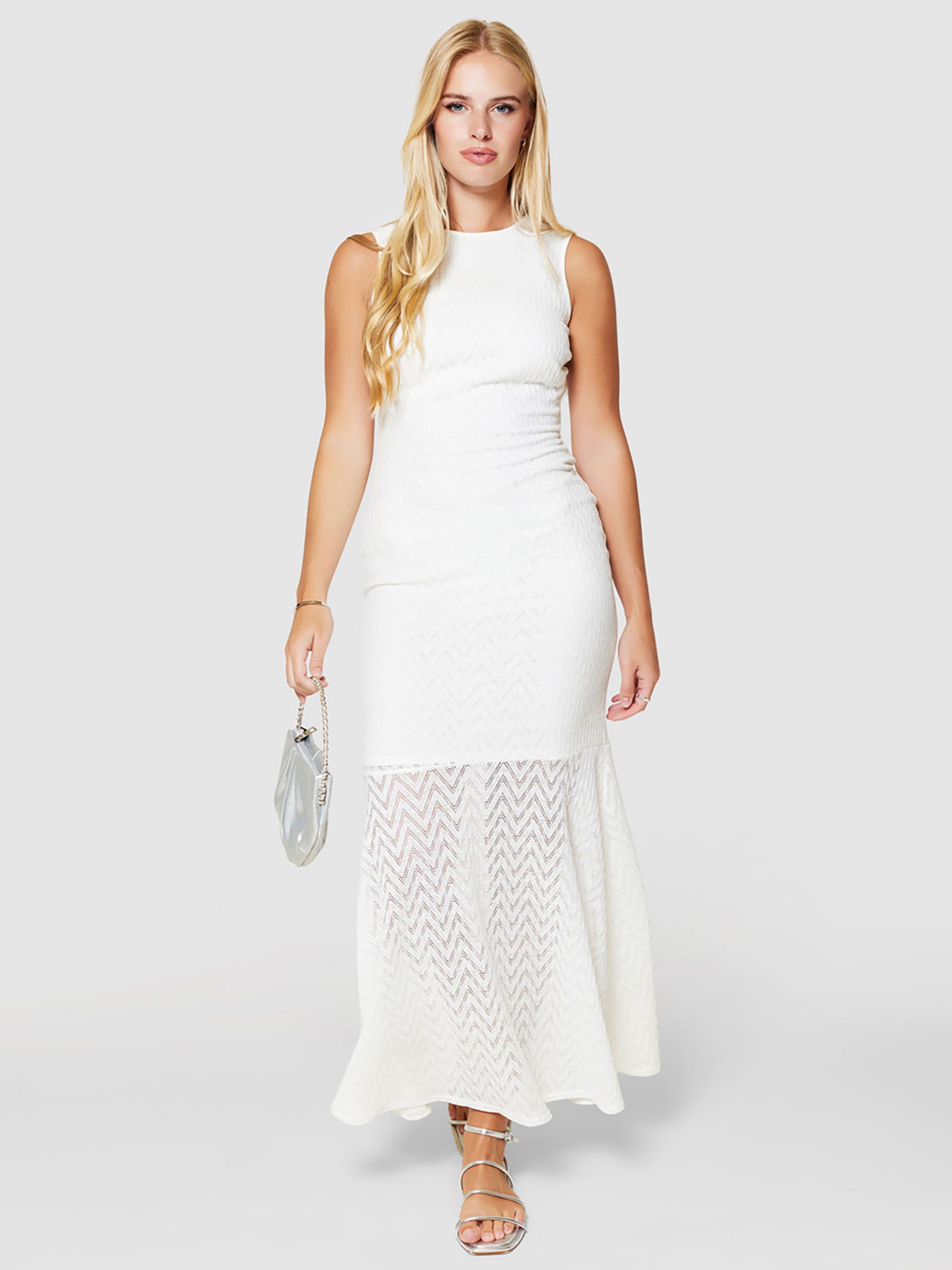 Closet London Lace Maxi Dress, White, 12