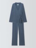 John Lewis Snit Rib Wrap Lounge Set, Smoky Blue