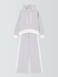 John Lewis Snit Hoodie Lounge Set, Grey/Ivory