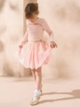 Angel & Rocket Kids' Emma Lace Embrodered Mesh Mini Skirt, Pink