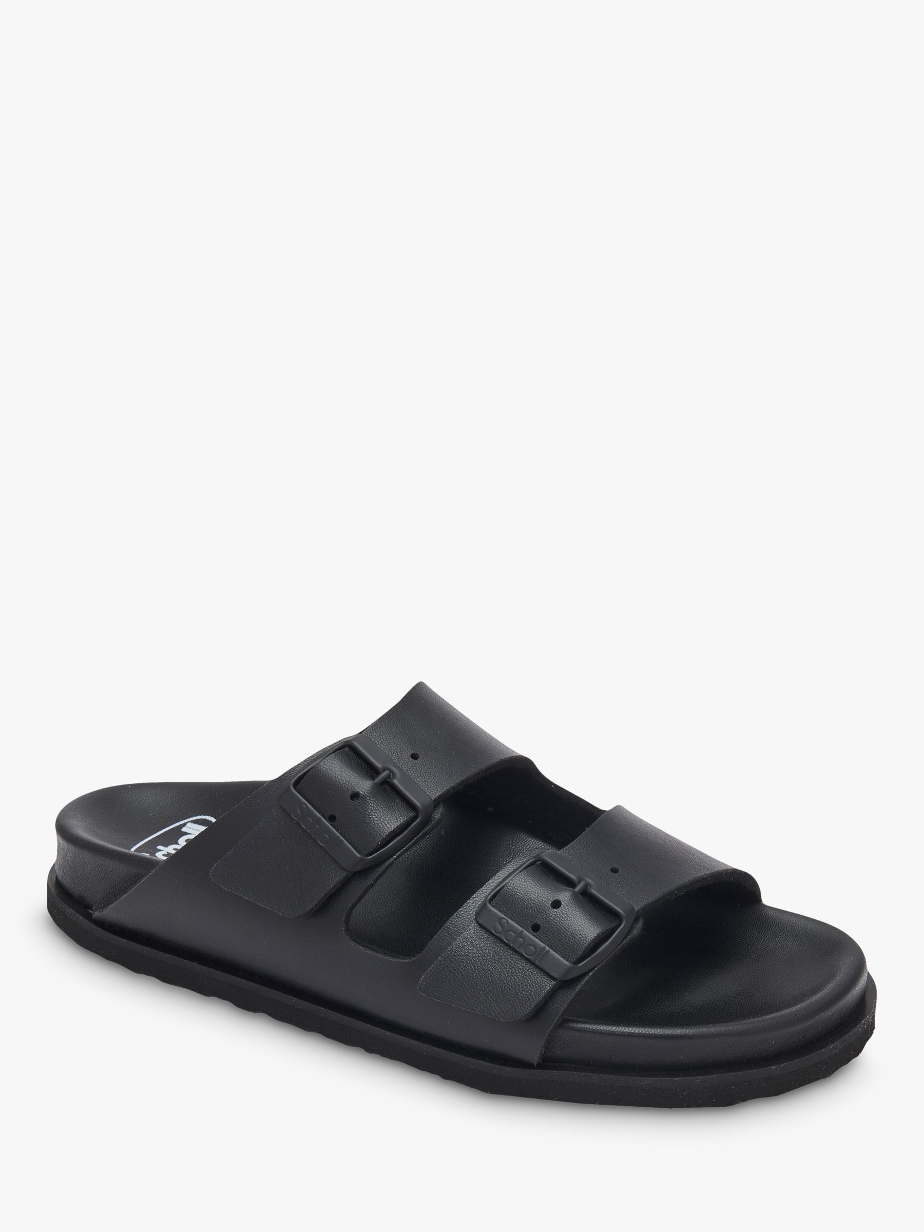 Scholl Josephine Double Buckle Sliders, Black, EU36