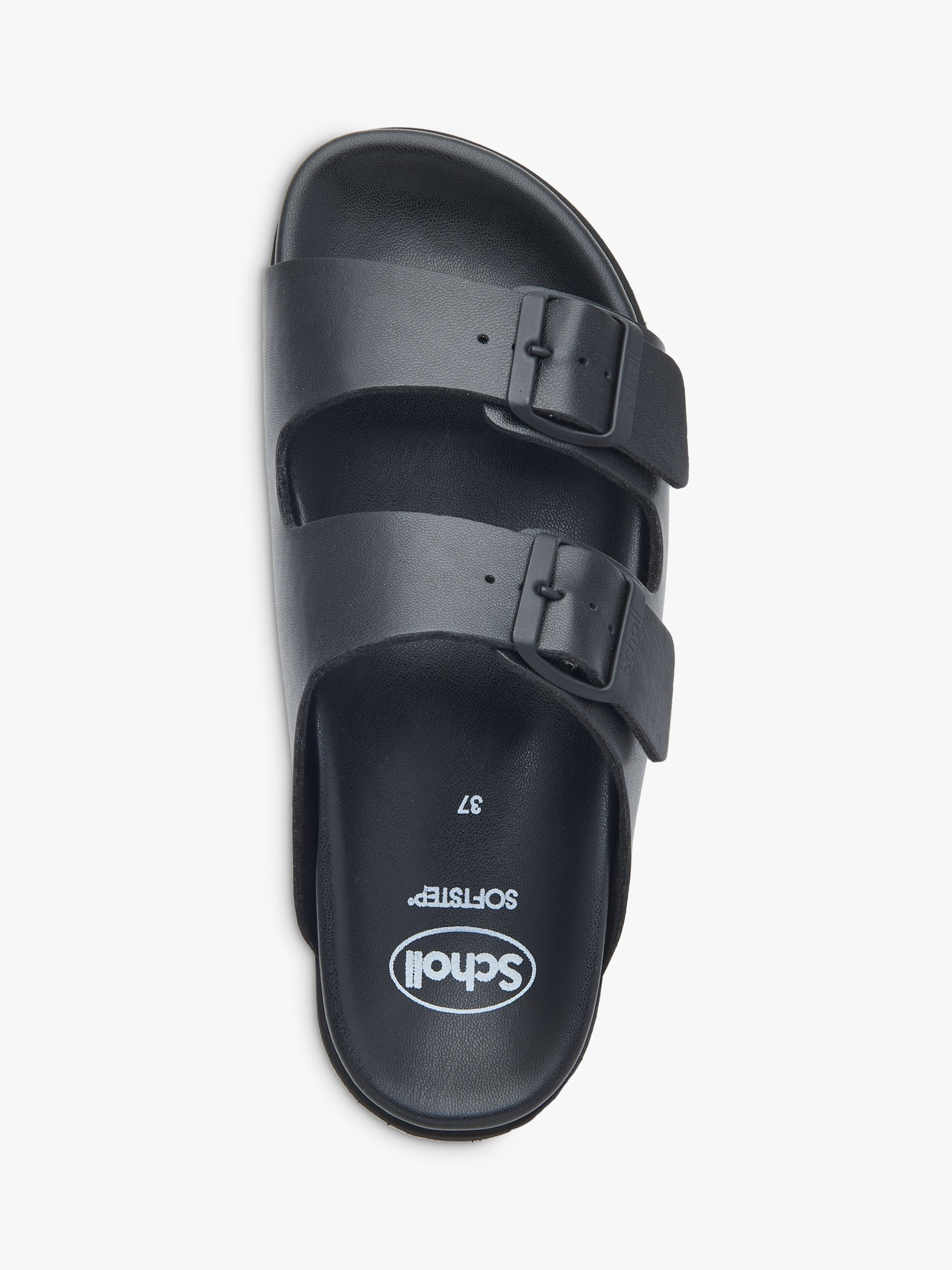 Scholl Josephine Double Buckle Sliders, Black, EU36