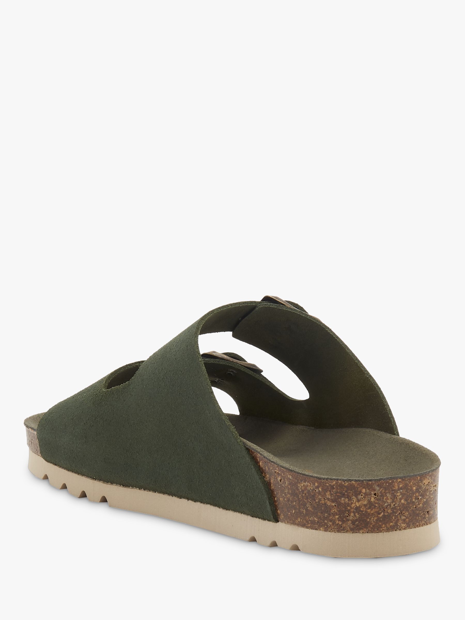 Scholl Josephine Suede Double Strap Sliders, Forest, EU36