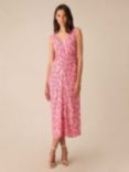 Ro&Zo Paisley Ruched Midi Dress, Pink