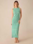 Ro&Zo Wavy Stripe Knit Maxi Dress, Green/Cream