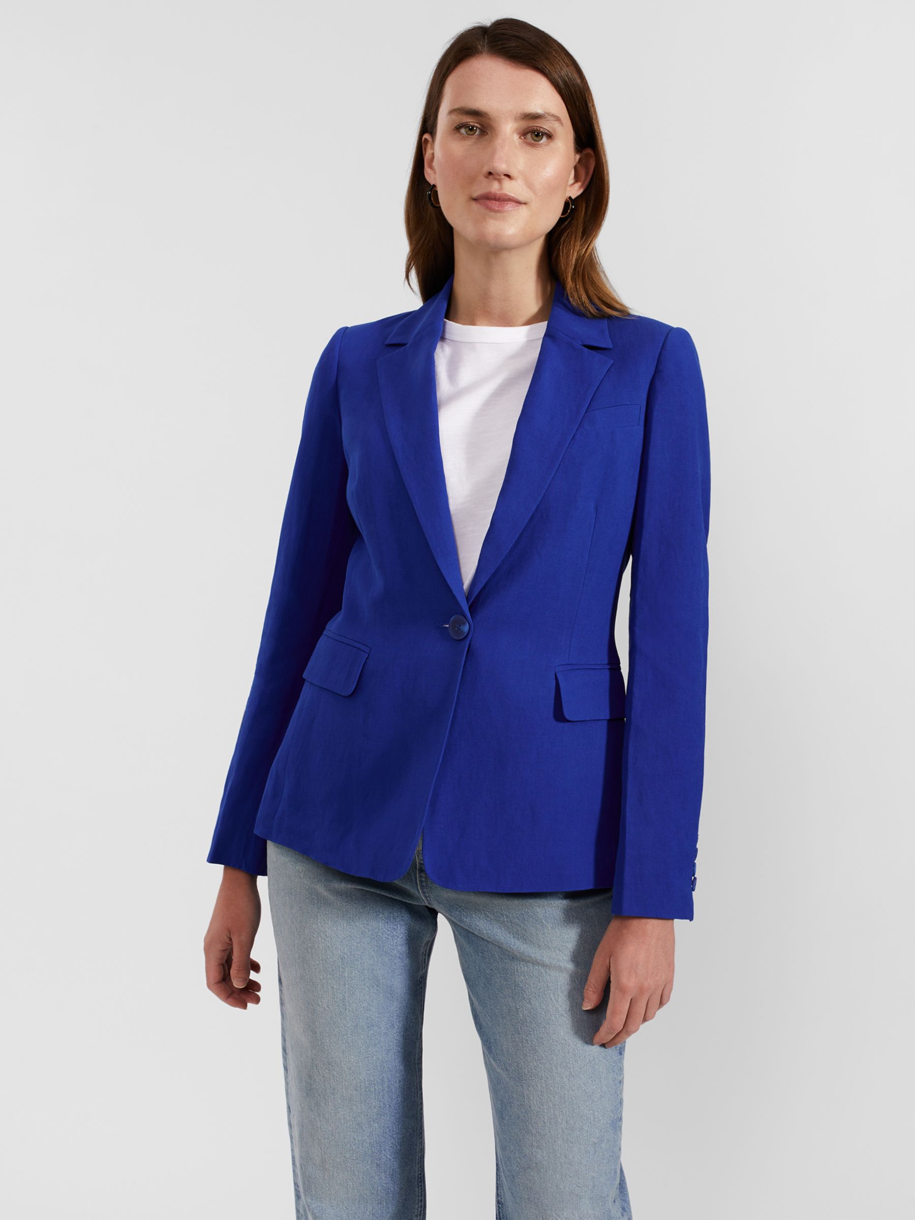 Hobbs Fletcher Silk Blend Blazer, Lapis Blue