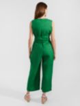 Hobbs Melodie Cropped Linen Jumpsuit, Green
