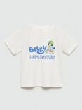 Mango Kids' Bluey Bike Cotton T-Shirt, Natural White