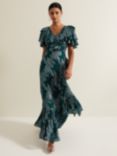 Phase Eight Marzia Metallic Maxi Dress, Teal