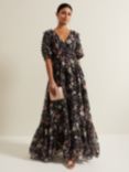 Phase Eight Lesley Floral Ruffle Maxi Dress, Multi