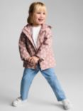 Mango Kids' Betty Floral Print Water Repellent Hooded Jacket, Pink