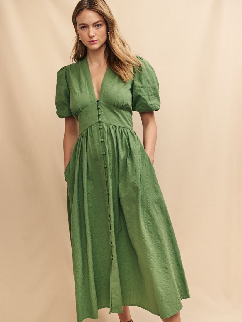 Nobody's Child Starlight Cotton Midi Dress, Green, 6