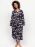Cyberjammies Taylor Leopard Print Dressing Gown, Navy