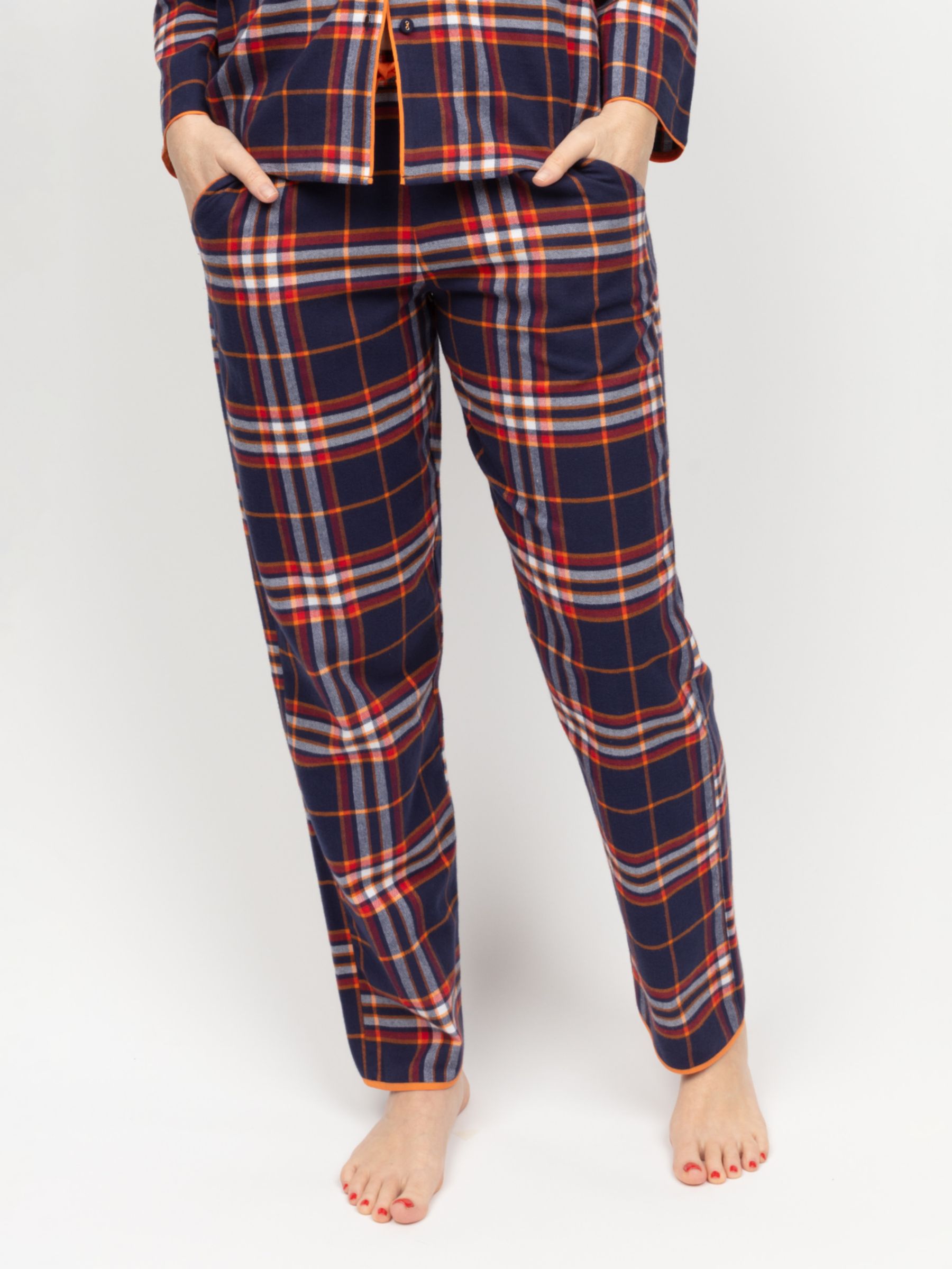 Cyberjammies Taylor Check Pyjama Bottoms, Navy