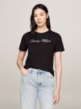 Tommy Hilfiger Script Logo T-Shirt, Black