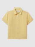 Reiss Kids' Holiday Linen Short Sleeve Shirt, Melon