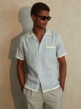 Reiss Vita Contrast Trim Cuban Collar Shirt