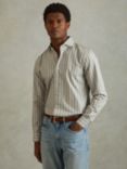Reiss Omar Long Sleeve Cutaway Shirt, Sage/White