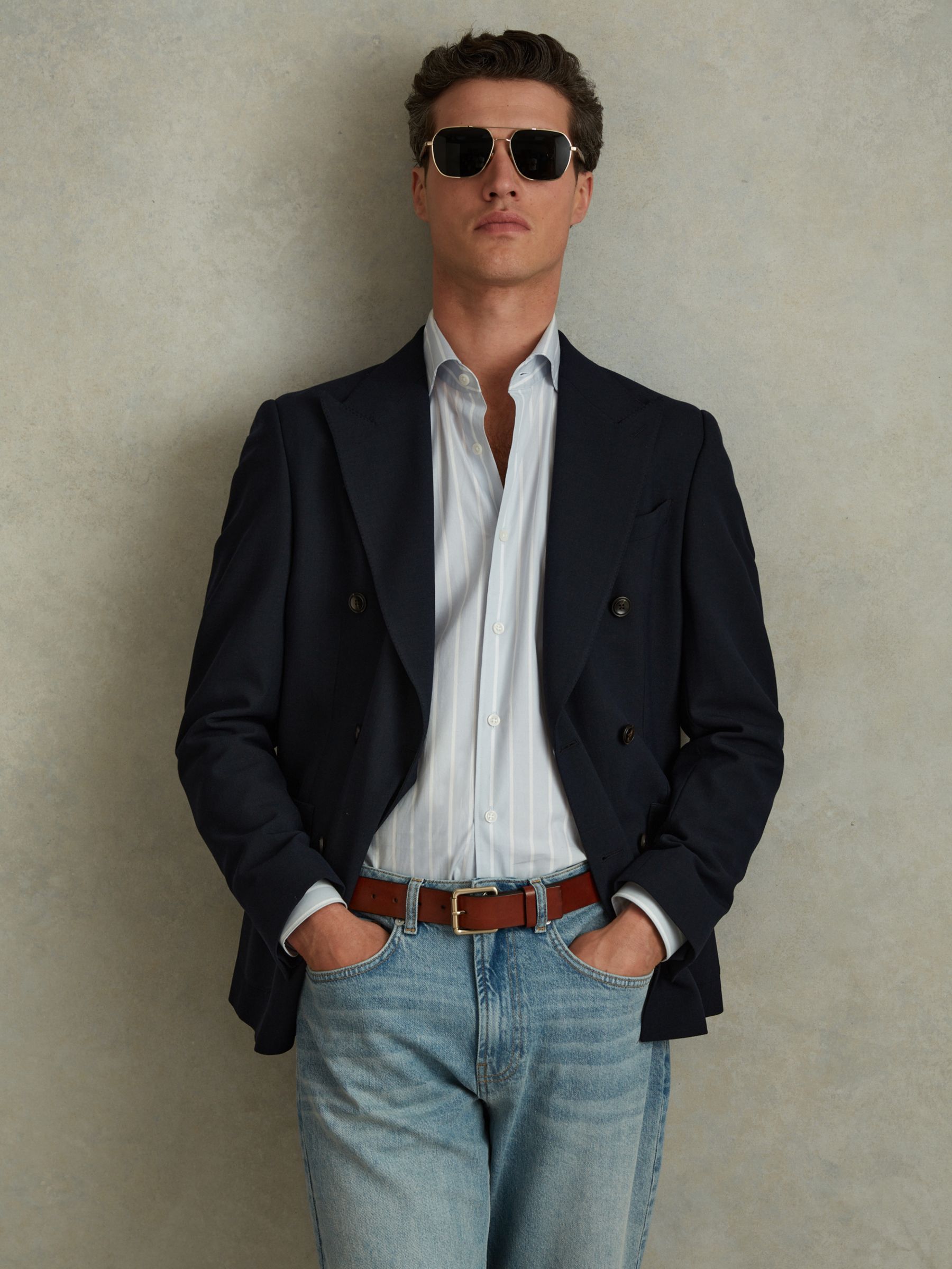 Reiss Omar Long Sleeve Cutaway Shirt