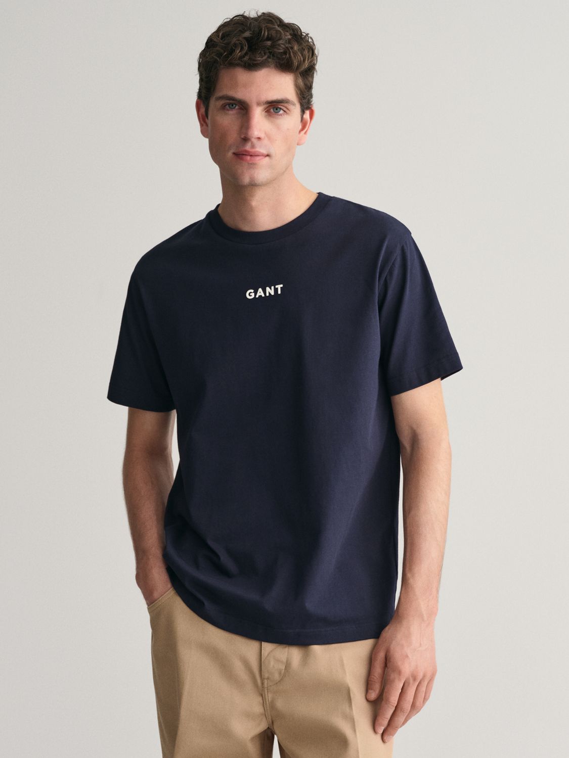 GANT CNTR Logo T-Shirt, 433 Evening Blue, XL
