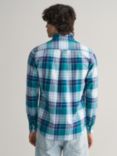 GANT Organic Cotton Check Oxford Shirt, Turquoise/Multi