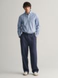 GANT Linen Suit Trousers, 403 Dusty Blue Sea