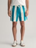 GANT Draw Cord Cotton Stripe Shorts, Blue/White