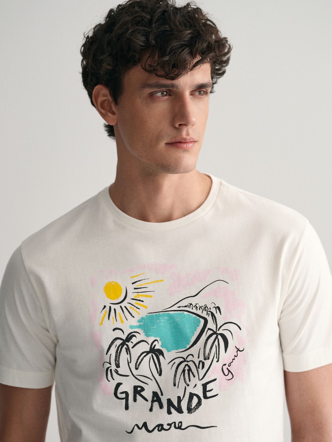 GANT Seasonal Print T-Shirt, White/Multi, S