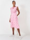 Crew Clothing Tilly Tie Neck Dress, Pink