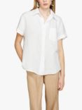 SISLEY Short Sleeve Linen Shirt, White