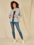 Yumi Leopard Quilted Reversible Jacket, White/Multi