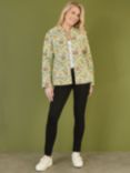 Yumi Quilted Floral Reversible Jacket, Yellow/Multi