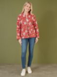 Yumi Quilted Floral Reversible Jacket, Red/Multi