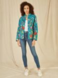 Yumi Floral Quilted Reversible Jacket, Teal/Multi